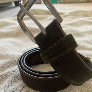 John Varvatos brown leather/suede belt size 38